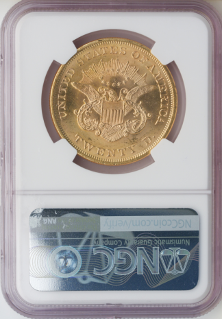 1865 $20 Liberty S.S. Republic NGC MS64 CAC +