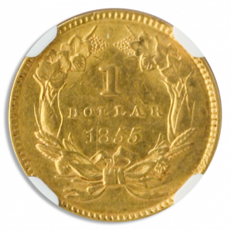 1855 Gold $1 Ty2 NGC AU58 1855 Gold $1 Ty2 NGC AU58