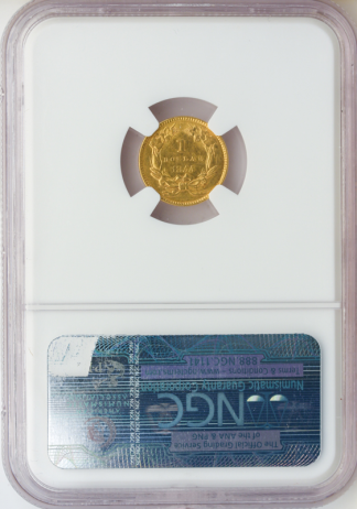 1855 Gold $1 Ty2 NGC AU58 1855 Gold $1 Ty2 NGC AU58