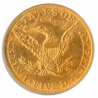 1884 $5 Liberty PCGS MS63 CAC