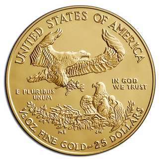 1/2 oz American Gold Eagle Coin (BU, Dates Vary)