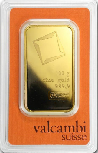 100 Gram Gold Bar - Valcambi