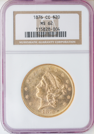 1876-CC $20 Liberty NGC MS62