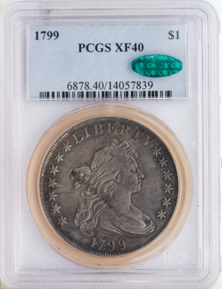 1799 Draped Bust $1 PCGS XF40 CAC 1799 Draped Bust $1 PCGS XF40 CAC