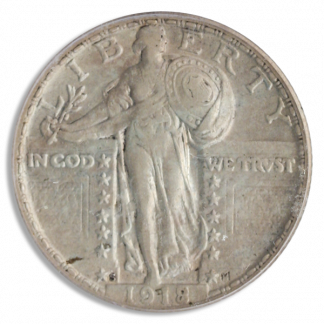 1918/7-S Standing Liberty Quarter PCGS AU50 CAC 1918/7-S Standing Liberty Quarter PCGS AU50 CAC