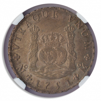 1751 8 Reales Mexico Pillar $1 NGC MS61 1751 8 Reales Mexico Pillar $1 NGC MS61