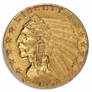 $2 1/2 Indian Certified MS61 (Dates/Types Vary)
