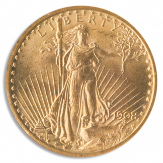 $20 Saint Gaudens No Motto Certified MS66 (Dates/Types Vary)