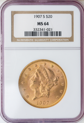 1907-S $20 Liberty NGC MS64