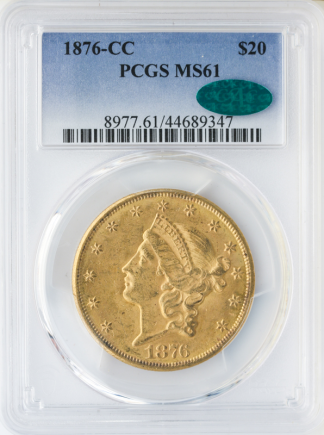 1876-CC $20 Liberty PCGS MS61 CAC
