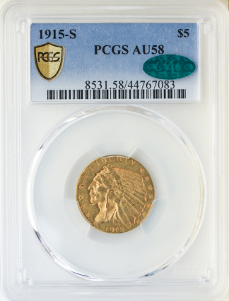 1915-S $5 Indian PCGS AU58 CAC