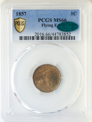 1857 Flying Eagle Cent PCGS MS66 CAC