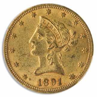 1891-CC $10 Liberty PCGS AU58 CAC