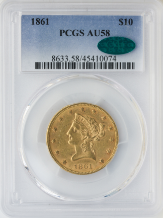 1861 $10 Liberty PCGS AU58 CAC 1861 $10 Liberty PCGS AU58 CAC