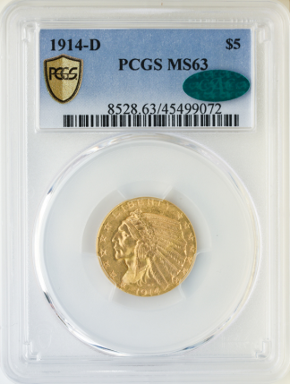 1914-D $5 Indian PCGS MS563