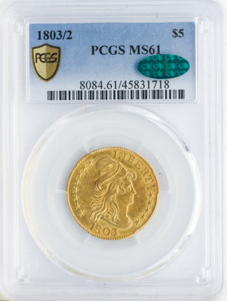 1803/2 $5 Draped Bust PCGS MS61 CAC
