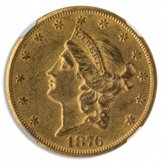 1876-CC $20 Liberty NGC AU58