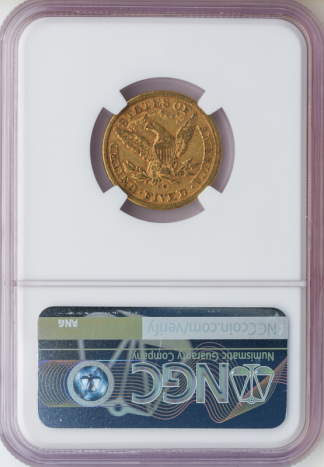 1880-CC $5 Liberty NGC AU53 CAC 1880-CC $5 Liberty NGC AU53 CAC