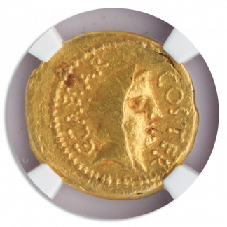 Roman Imperatorial Julius Caesar NGC AU Strike:5 Surface:2 7.91 grams
