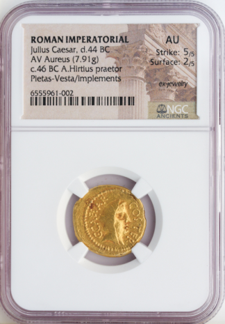 Roman Imperatorial Julius Caesar NGC AU Strike:5 Surface:2 7.91 grams Roman Imperatorial Julius Caesar NGC AU Strike:5 Surface:2 7.91 grams