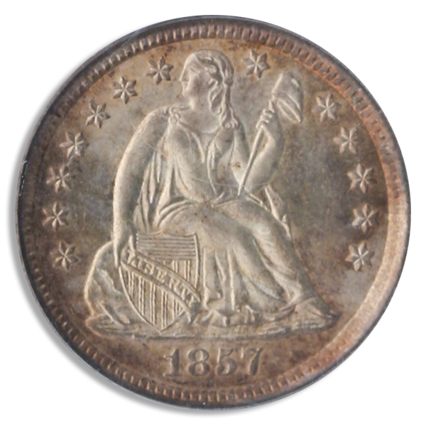 1857-O Seated Liberty Dime PCGS MS66 CAC