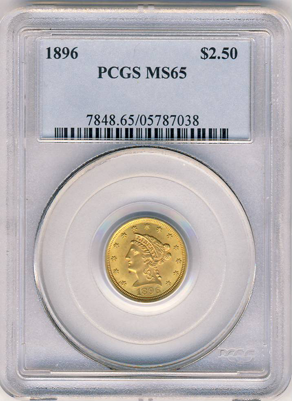 1896 $2.50 Liberty PCGS MS65
