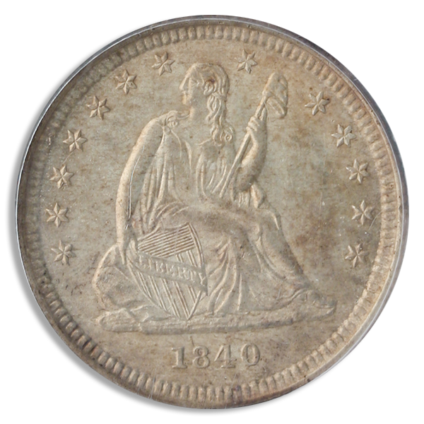 1840-O Seated Liberty Quarter PCGS MS64 CAC 1840-O Seated Liberty Quarter PCGS MS64 CAC