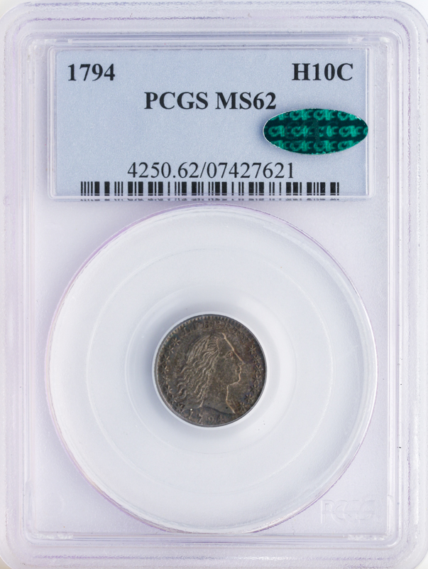 1794 Flowing Hair Half Dime PCGS MS62 CAC