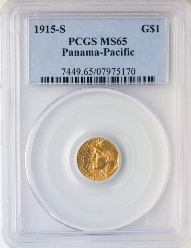 1915-S Panama Pacific Gold Commemorative $1 PCGS MS65 1915-S Panama Pacific Gold Commemorative $1 PCGS MS65