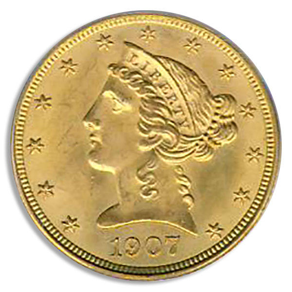 1907-D $5 Liberty PCGS MS66 1907-D $5 Liberty PCGS MS66