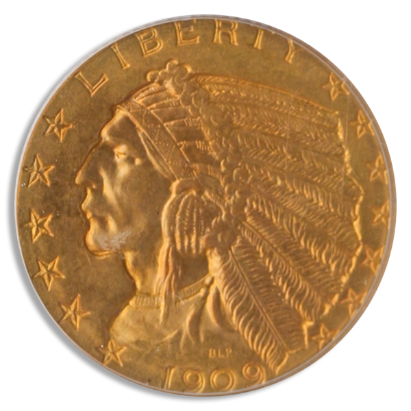 1909 $5 Indian PCGS MS63 CAC