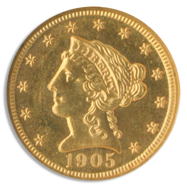 1905 $2.50 Liberty NGC PR64 CAC 1905 $2.50 Liberty NGC PR64 CAC