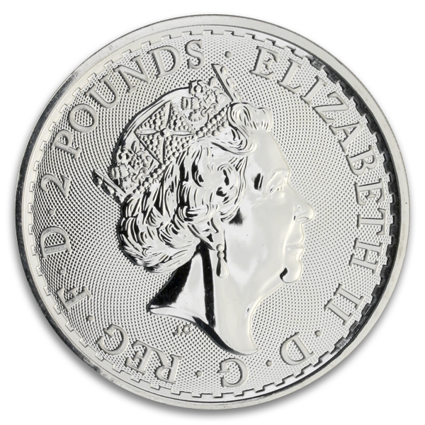 Any Date 1 oz British Silver Britannia Coin (BU, Dates Vary)