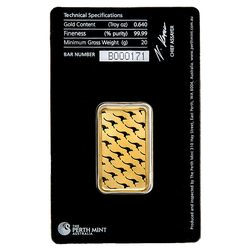 20 gram Perth Mint Gold Bar (New w/assay, Types Vary)