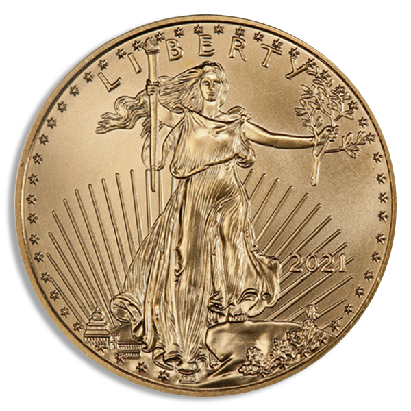1/4 oz American Gold Eagle Coin (BU, Dates Vary)