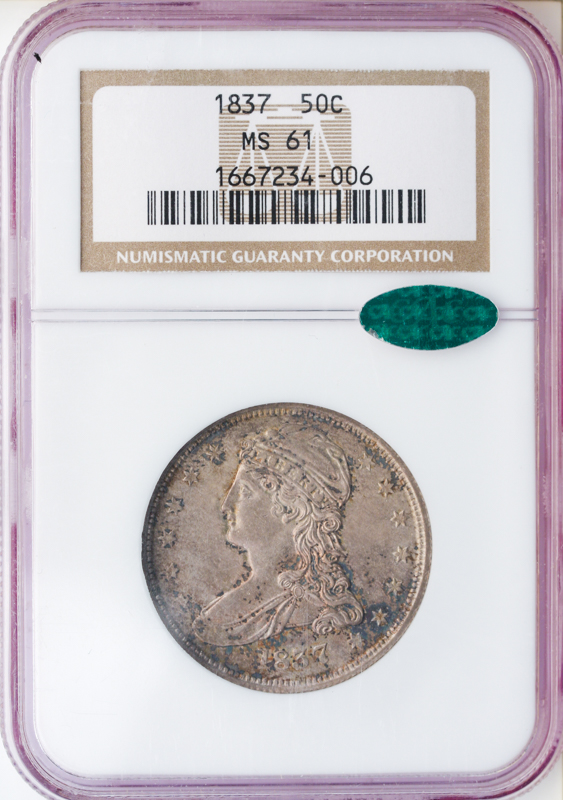 1837 Capped Bust Half Dollar NGC MS61 CAC 1837 Capped Bust Half Dollar NGC MS61 CAC