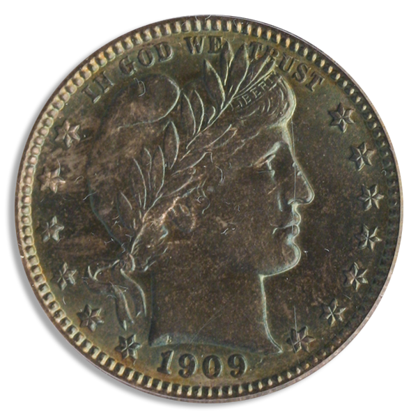 1909-O Barber Quarter PCGS MS65 CAC 1909-O Barber Quarter PCGS MS65 CAC