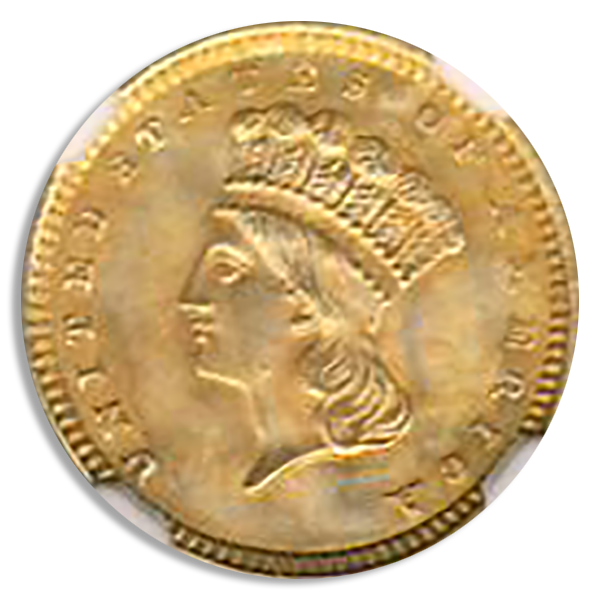 1857 Gold $1 Type 3 NGC MS66 CAC 1857 Gold $1 Type 3 NGC MS66 CAC
