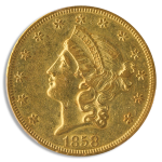 1858-O $20 Liberty PCGS AU53 CAC