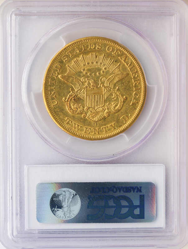 1858-O $20 Liberty PCGS AU53 CAC 1858-O $20 Liberty PCGS AU53 CAC