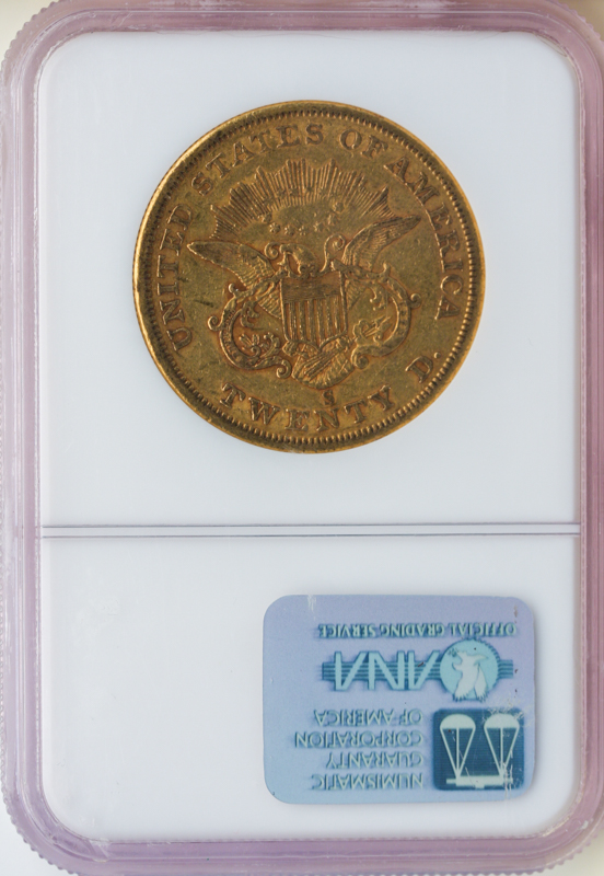 1857-S $20 Liberty NGC XF45 CAC 1857-S $20 Liberty NGC XF45 CAC