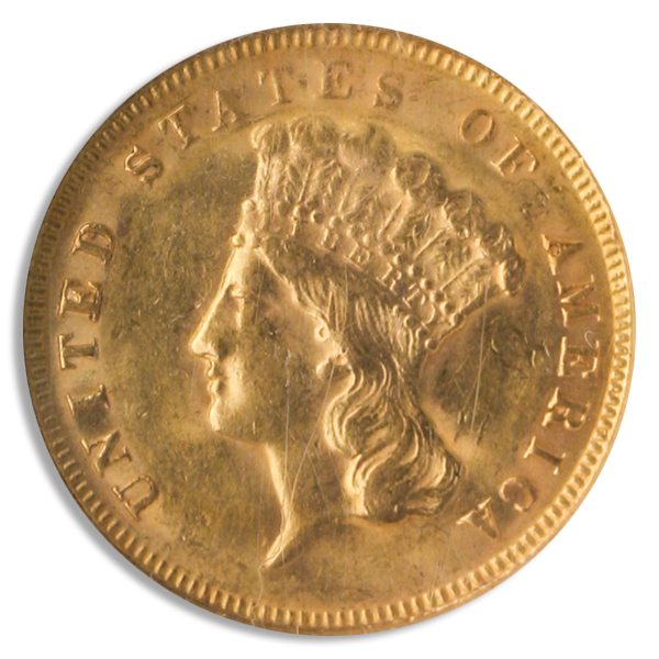 1878 $3 Indian Princess NGC MS62 CAC 1878 $3 Indian Princess NGC MS62 CAC