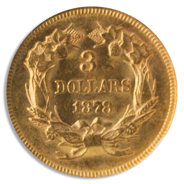 1878 $3 Indian Princess NGC MS62 CAC 1878 $3 Indian Princess NGC MS62 CAC