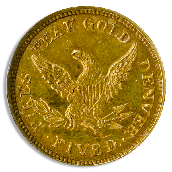 1860 $5 Clark Gruber NGC MS62 CAC 1860 $5 Clark Gruber NGC MS62 CAC