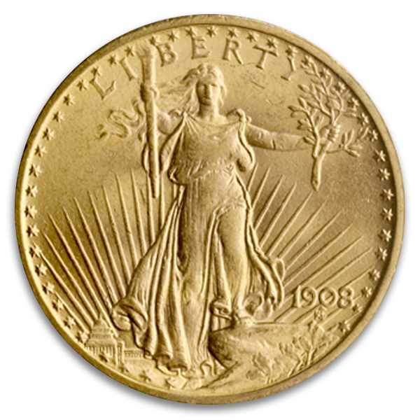 $20 St. Gaudens No Motto Certified MS62 (Dates/Types Vary)