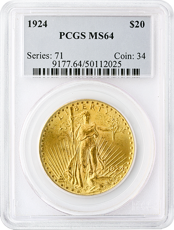 $20 Saint Gaudens Certified MS64 (Dates/Types Vary)