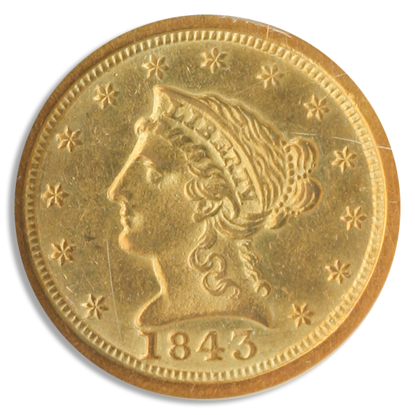 $2 1/2 LIBERTY 1843-O L N $2 1/2 LIBERTY 1843-O L N