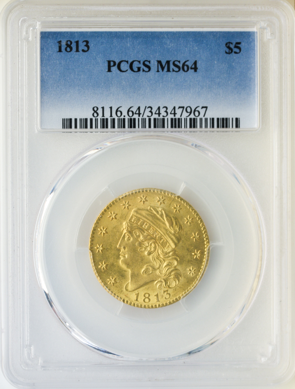 1813$5 Capped Bust PCGS MS64