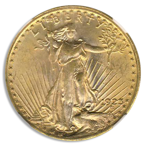 1923 $20 Saint Gaudens NGC MS62 CAC 1923 $20 Saint Gaudens NGC MS62 CAC