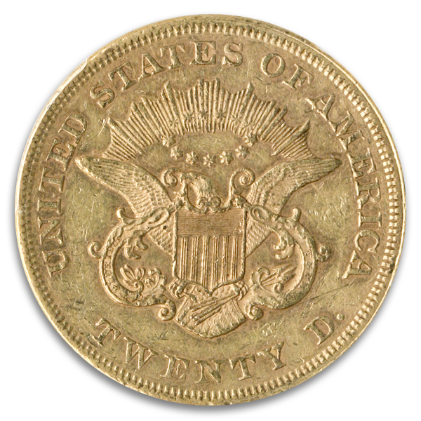 1858 $20 Liberty PCGS AU58 CAC 1858 $20 Liberty PCGS AU58 CAC